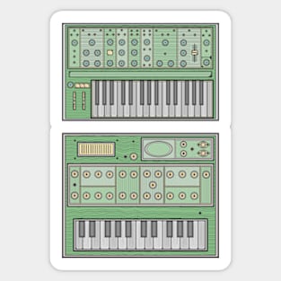 Green Retro Synthesizer Sticker